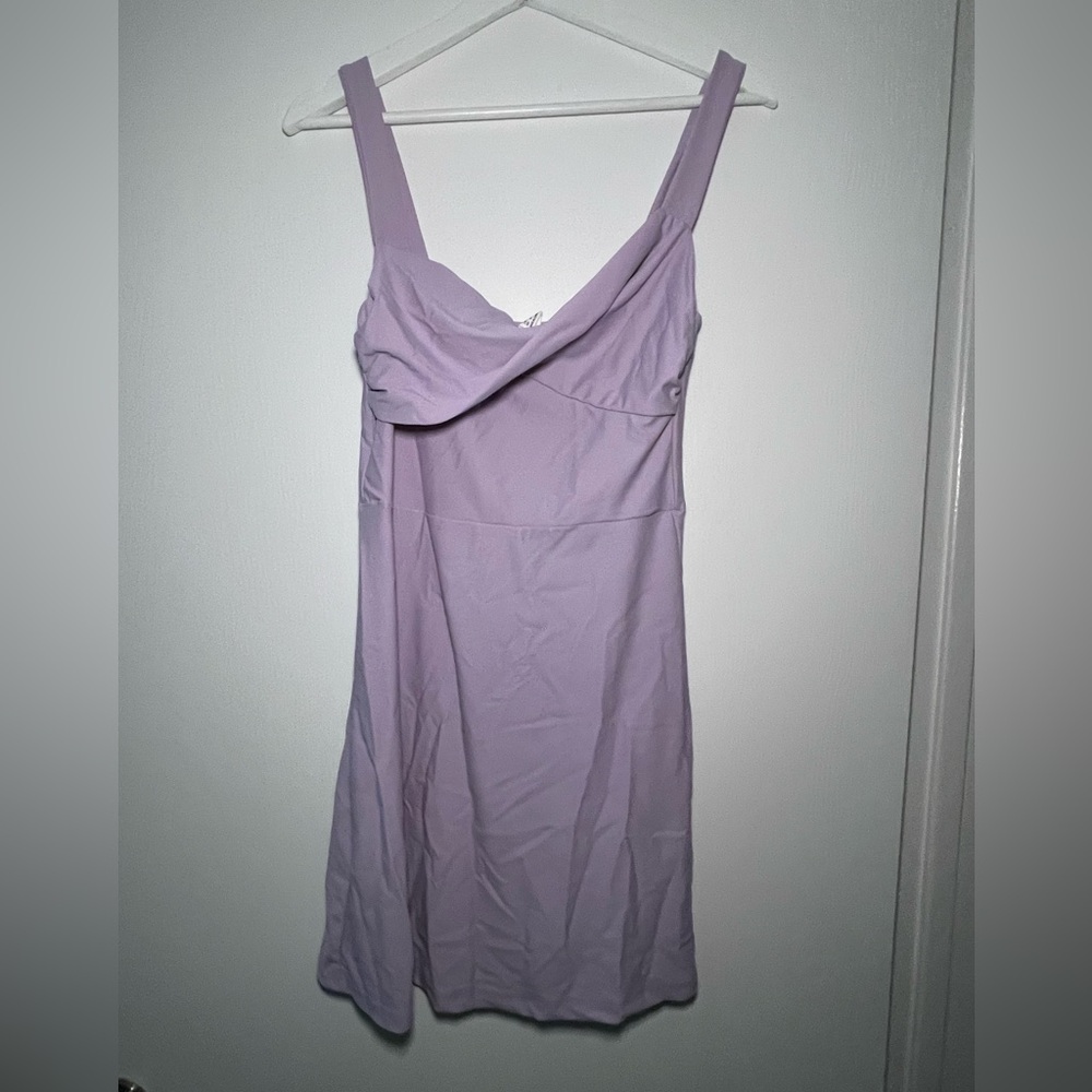 Lilac ruched bodycon minidress